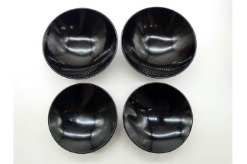 輪島塗　蒔絵　上品な蘭文のお椀5点セット　外箱付き　(R-090258)