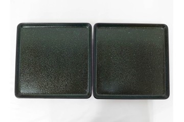 輪島塗　金井日華堂造(金井武助)　繊細な螺鈿が美しい茶膳5点セット　共箱付き　(R-090262)