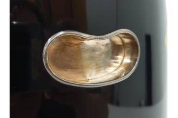 木製　漆器　扇面草花　蒔絵や螺鈿が施された上品な火鉢　外箱付き　(R-090264)