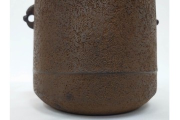 釜師 十二代 和田美之助　格調高い筒釜　共箱付き　(R-090265)