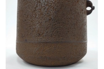 釜師 十二代 和田美之助　格調高い筒釜　共箱付き　(R-090265)