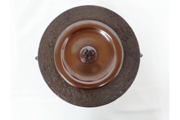 釜師 十二代 和田美之助　格調高い筒釜　共箱付き　(R-090265)