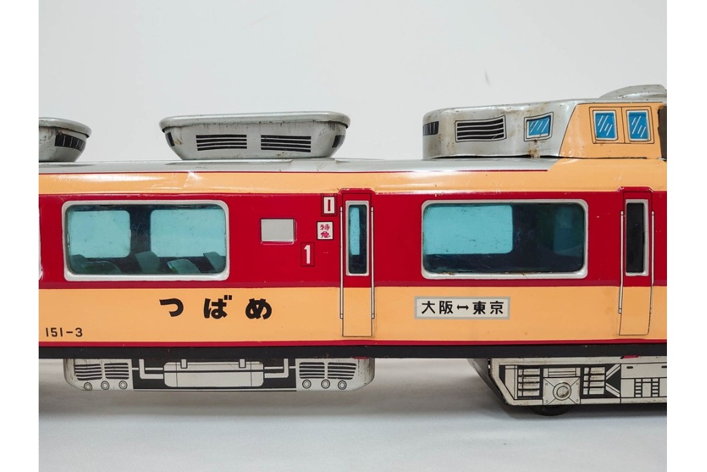 昭和レトロ　ヨネザワ(米澤玩具)　特急 つばめ号のブリキのおもちゃ(クロ151-3・東京⇔大阪)　外箱付き　(R-090266)