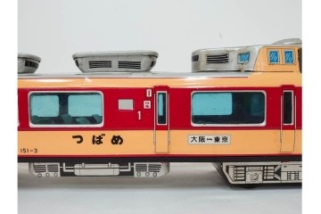 昭和レトロ　ヨネザワ(米澤玩具)　特急 つばめ号のブリキのおもちゃ(クロ151-3・東京⇔大阪)　外箱付き　(R-090266)