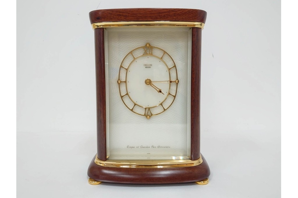 中古　SEIKO(セイコー)　DECOR(デコール)　AZ725B　気品漂う置時計　保証書・外箱付き　(R-090267)