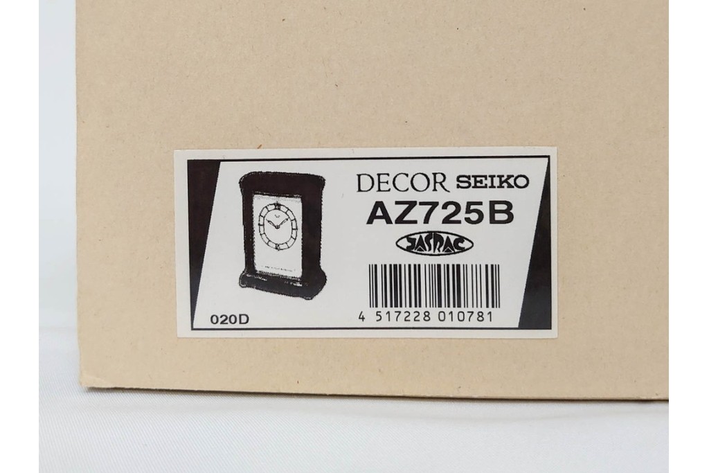 中古　SEIKO(セイコー)　DECOR(デコール)　AZ725B　気品漂う置時計　保証書・外箱付き　(R-090267)