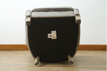 中古　HALO(ハロ)　FAT LUXE(ファット リュクス)　GREEN WHICH ARM CHAIR(グリーンウィッチアームチェア)　本革　包み込むような背もたれが魅力のアームチェア　(R-090271)