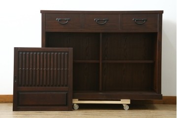 中古　美品　重厚感のある和モダンな収納棚　(R-090275)