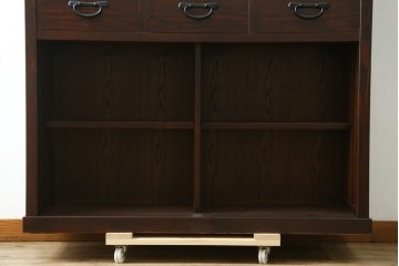 中古　美品　重厚感のある和モダンな収納棚　(R-090275)