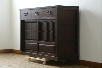 中古　美品　重厚感のある和モダンな収納棚　(R-090275)