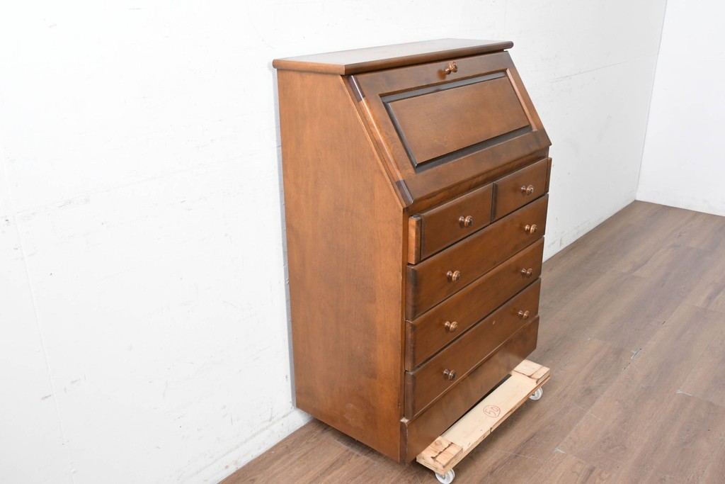 中古　美品　蝦夷(えぞ)民芸家具　上品な佇まいのライティングビューロー　(R-090292)