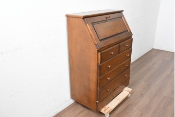 中古　美品　蝦夷(えぞ)民芸家具　上品な佇まいのライティングビューロー　(R-090292)