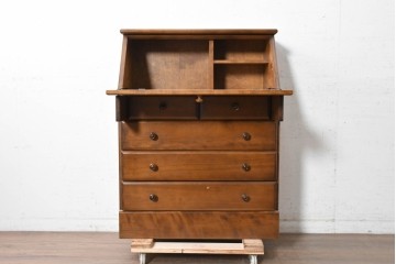中古　美品　蝦夷(えぞ)民芸家具　上品な佇まいのライティングビューロー　(R-090292)