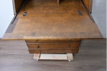 中古　美品　蝦夷(えぞ)民芸家具　上品な佇まいのライティングビューロー　(R-090292)