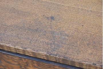 和製アンティーク　昭和初期　玉杢　モダンデザイン　前面にタモ材を使用した木目が美しい帳場箪笥　　(R-090295)