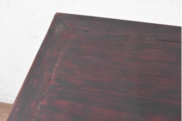 中国ヴィンテージ　1980年頃　清朝様式　中国伝統の意匠が美しいオリエンタルなダイニングテーブル　(R-090299)