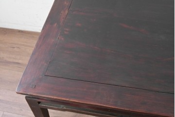 中国ヴィンテージ　1980年頃　清朝様式　中国伝統の意匠が美しいオリエンタルなダイニングテーブル　(R-090300)