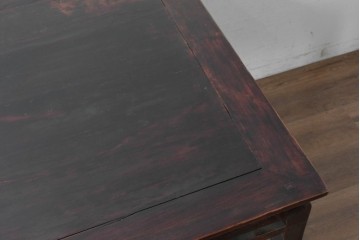 中国ヴィンテージ　1980年頃　清朝様式　中国伝統の意匠が美しいオリエンタルなダイニングテーブル　(R-090300)