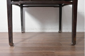 中国ヴィンテージ　1980年頃　清朝様式　中国伝統の意匠が美しいオリエンタルなダイニングテーブル　(R-090300)