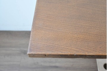 イギリスヴィンテージ　1950年から1960年頃　オーク材　バルボスレッグが印象的なシンプルデザインのドローリーフテーブル　(R-090301)