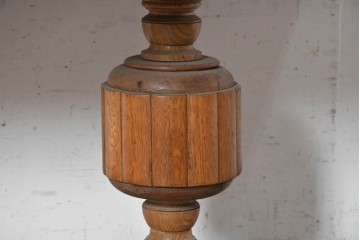 イギリスアンティーク　1930年頃　オーク材　存在感のあるバルボスレッグのドローリーフテーブル　(R-090302)