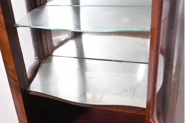 中古　イギリス輸入家具　ローズウッドパーケットリーと真鍮飾りが華やかなガラスキャビネット　(R-090303)