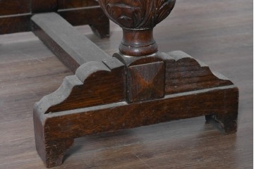 イギリスアンティーク　1920年頃　オーク材　アカンサス彫刻のバルボスレッグが美しいバタフライテーブル　(R-090306)