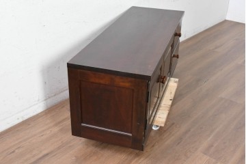 中古　松本民芸家具　和・洋どちらのお部屋にも取り入れやすい!　落ち着いた色合いと框組が魅力のローボード　(R-090314)