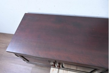 中古　松本民芸家具　和・洋どちらのお部屋にも取り入れやすい!　落ち着いた色合いと框組が魅力のローボード　(R-090314)