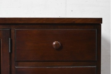 中古　松本民芸家具　和・洋どちらのお部屋にも取り入れやすい!　落ち着いた色合いと框組が魅力のローボード　(R-090314)