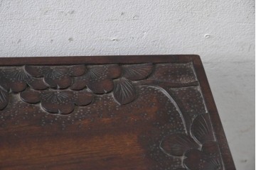 中古　美品　軽井沢彫り　繊細な桜の彫刻が美しいライティングビューロー　(R-090315)