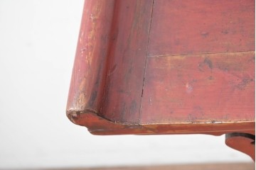 中国ヴィンテージ　清朝デザイン　伝統的な意匠と朱色が印象的なコンソールテーブル　(R-090317)
