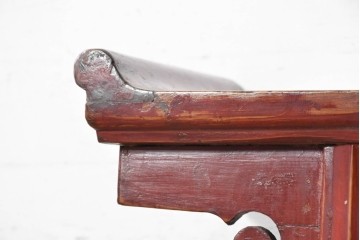 中国ヴィンテージ　清朝デザイン　伝統的な意匠と朱色が印象的なコンソールテーブル　(R-090317)