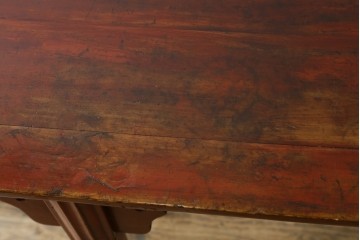 中国ヴィンテージ　清朝デザイン　伝統的な意匠と朱色が印象的なコンソールテーブル　(R-090317)