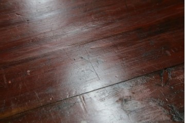 中国ヴィンテージ　清朝デザイン　伝統的な意匠と朱色が印象的なコンソールテーブル　(R-090317)
