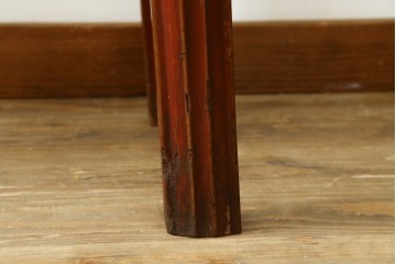 中国ヴィンテージ　清朝デザイン　伝統的な意匠と朱色が印象的なコンソールテーブル　(R-090317)