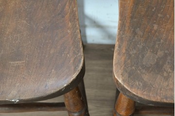 イギリスアンティーク　1910年頃　ウィンザーチェア　カントリースタイルの素朴なダイニングチェア4脚セット　(R-090322)