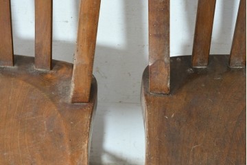イギリスアンティーク　1910年頃　ウィンザーチェア　カントリースタイルの素朴なダイニングチェア4脚セット　(R-090322)