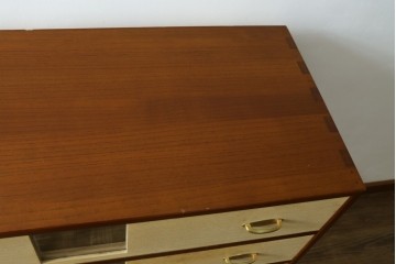 中古　伝統工芸品　加茂桐箪笥　箪笥の松本　モダンデザインの総桐チェスト　(R-090335)