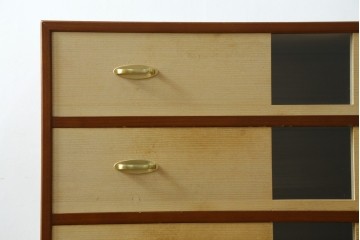 中古　伝統工芸品　加茂桐箪笥　箪笥の松本　モダンデザインの総桐チェスト　(R-090335)