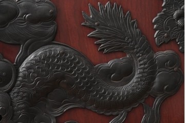 和製アンティーク　昭和初期　激レア　希少!!　龍虎の図を描いた手打ち金具が圧巻の仙台箪笥　(R-090336)