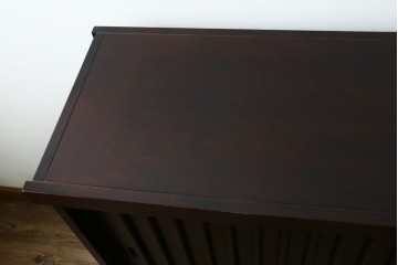 中古　美品　和光　NEW北樹　希少な廃番品　縦格子が和の雰囲気をより一層引き立てる水屋箪笥サイドボード　(R-090340)