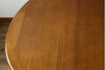 中古　美品　三越家具　COUNTRY HOUSE(カントリーハウス)　Brugge(ブルージュ)　クラシカルな佇まいが魅力の伸長式ラウンドテーブル　(R-090346)