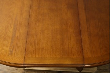 中古　美品　三越家具　COUNTRY HOUSE(カントリーハウス)　Brugge(ブルージュ)　クラシカルな佇まいが魅力の伸長式ラウンドテーブル　(R-090346)