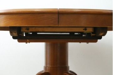 中古　美品　三越家具　COUNTRY HOUSE(カントリーハウス)　Brugge(ブルージュ)　クラシカルな佇まいが魅力の伸長式ラウンドテーブル　(R-090346)