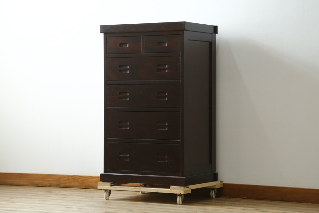 中古　民芸家具　和光　NEW北樹　和モダンデザイン　上品な佇まいのチェスト　(R-090347)