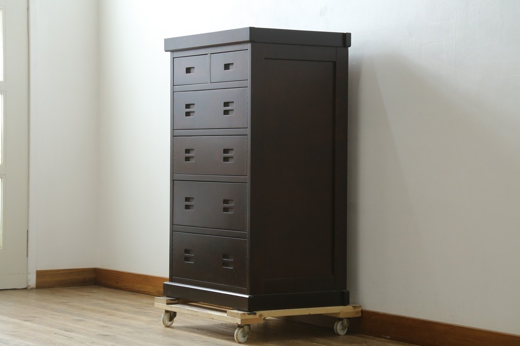 中古　民芸家具　和光　NEW北樹　和モダンデザイン　上品な佇まいのチェスト　(R-090347)