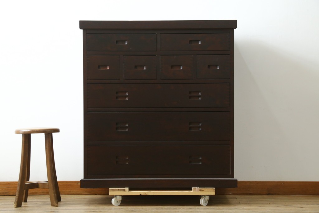中古　民芸家具　和光　NEW北樹　和モダンデザイン　上品な佇まいのチェスト　(R-090348)