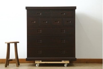 中古　民芸家具　和光　NEW北樹　和モダンデザイン　上品な佇まいのチェスト　(R-090348)