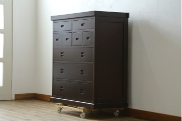 中古　民芸家具　和光　NEW北樹　和モダンデザイン　上品な佇まいのチェスト　(R-090348)